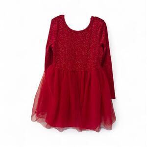 Cat & Jack Girl's Red Tulle Christmas Dress Sz S (6/7)